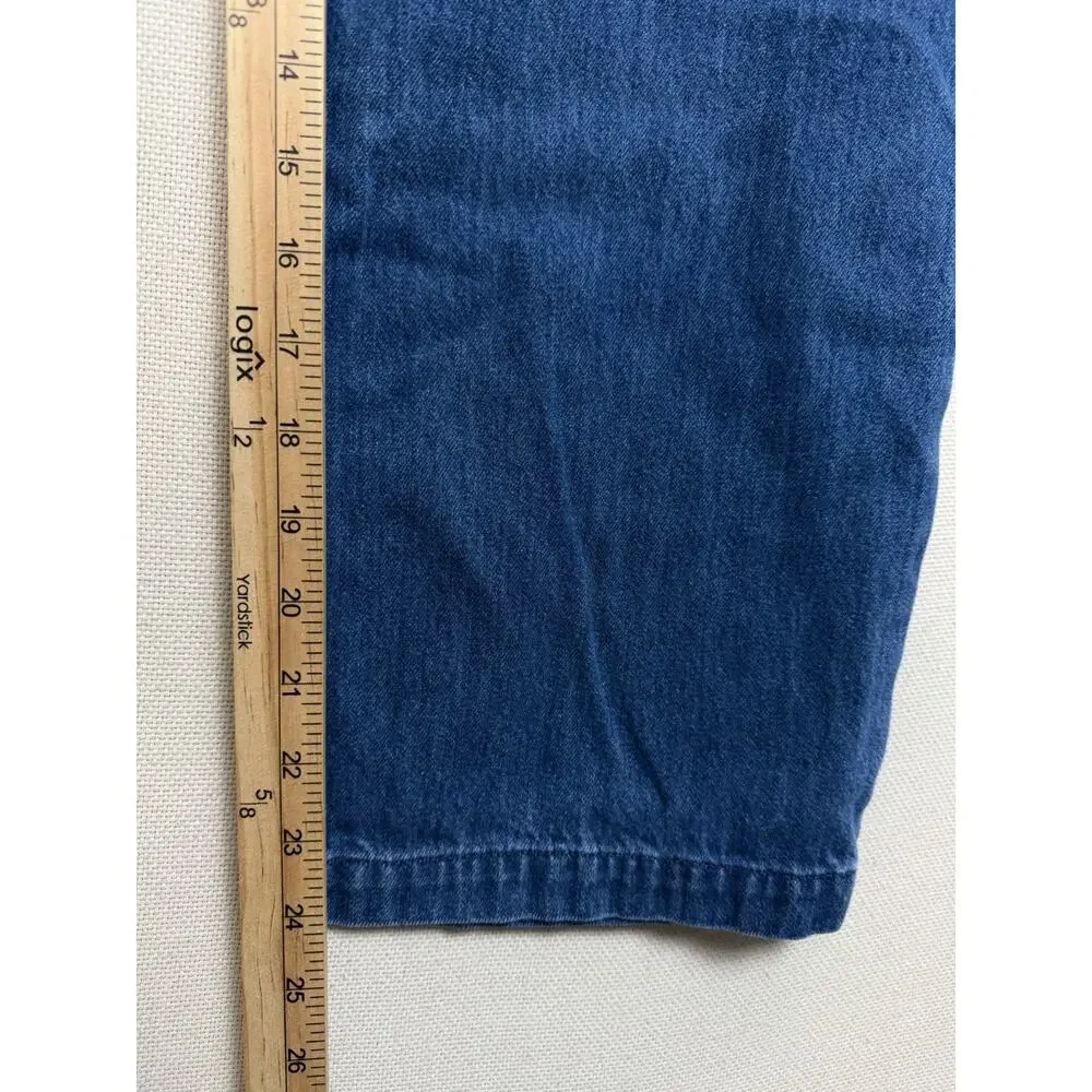 ABLE Jeans Women's 26 Cropped‎ Dark Wash Chino Wide Legs Slash Pockets
